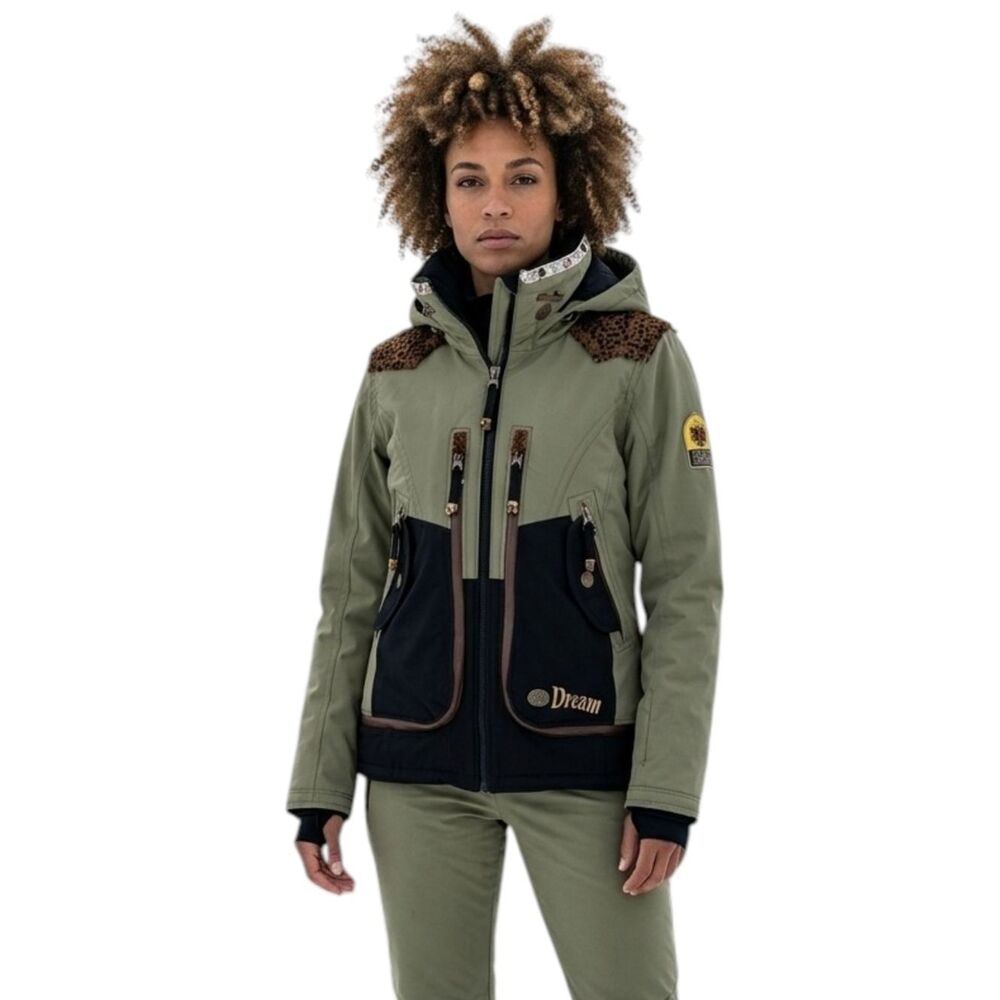 Hell Is For Heroes Milano Primaloft Ski Jacket Leopard Accents Women's Large